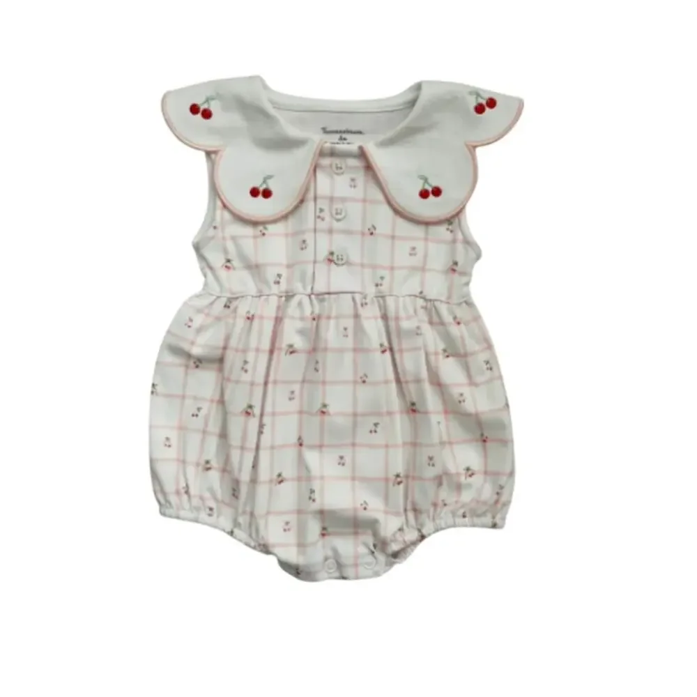 Tecomoabesos Cherry Pima Romper Pink Size 3M